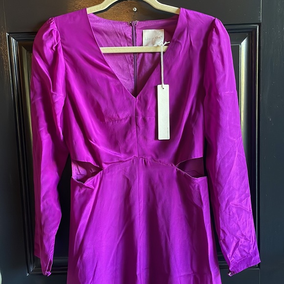 Net Line & Dot Norma Purple Silk Maxi Dress - Picture 8 of 12